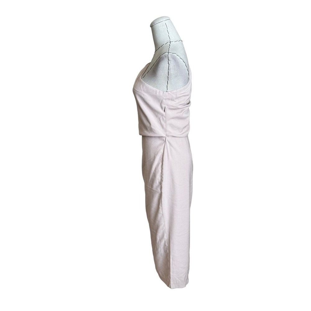 The Sei One Shoulder Midi Dress Asymmetrical Gathered Nude Tan Bone XS - Picture 12 of 14